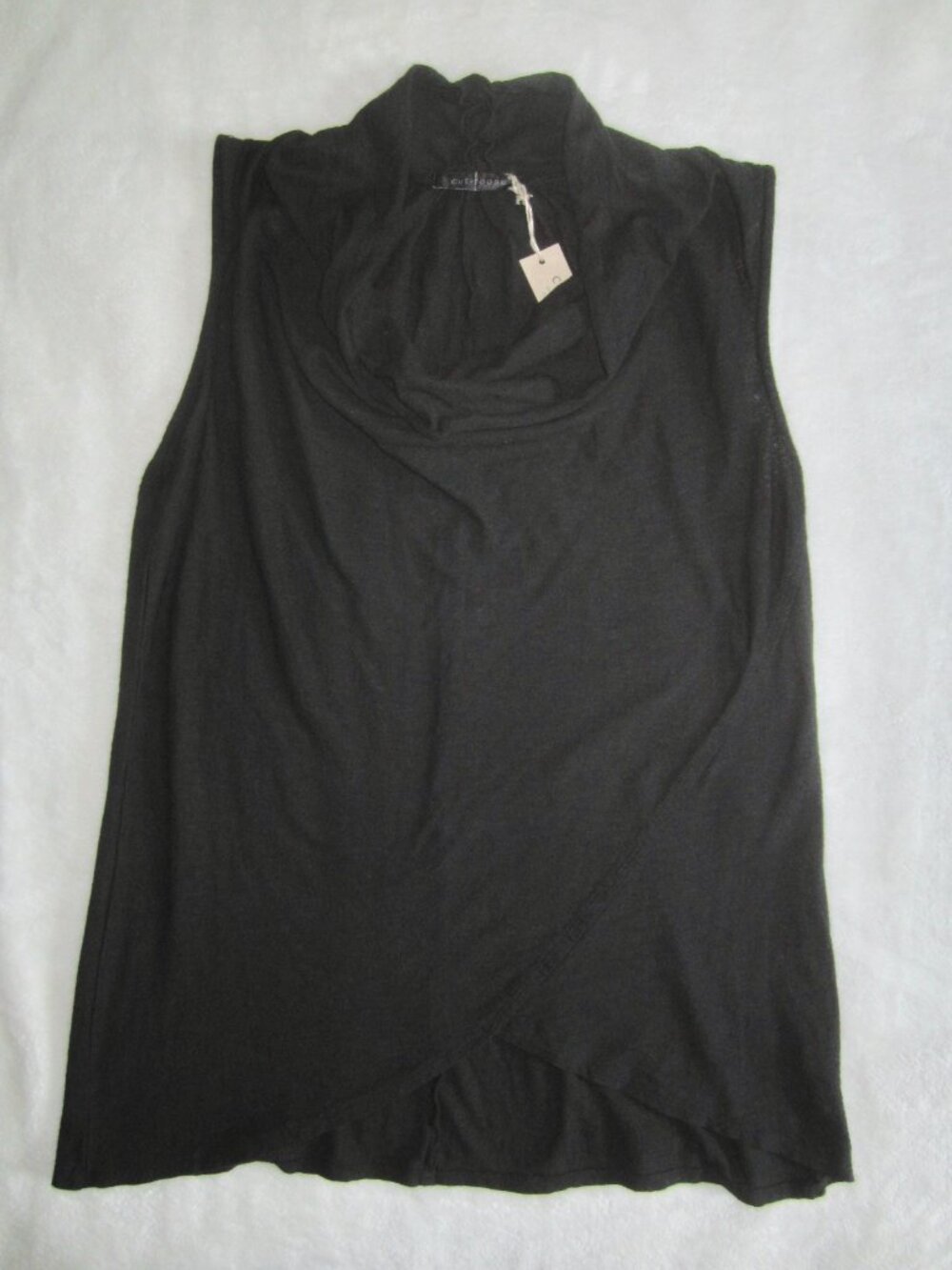 NWT CUT LOOSE Faux Wrap Cowl Sleeveless Top Black Women’s Medium Minimalist